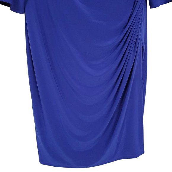 Jessica Howard Size 20W Dress V-neck Surplice Side Ruching Liquid Jersey Stretch - Picture 4 of 11